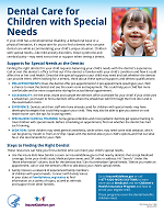 Fact Sheet: Dental Care for Children with Special Needs in English  (PDF, 243.11 KB)