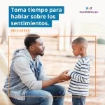 Father speaking with his young son